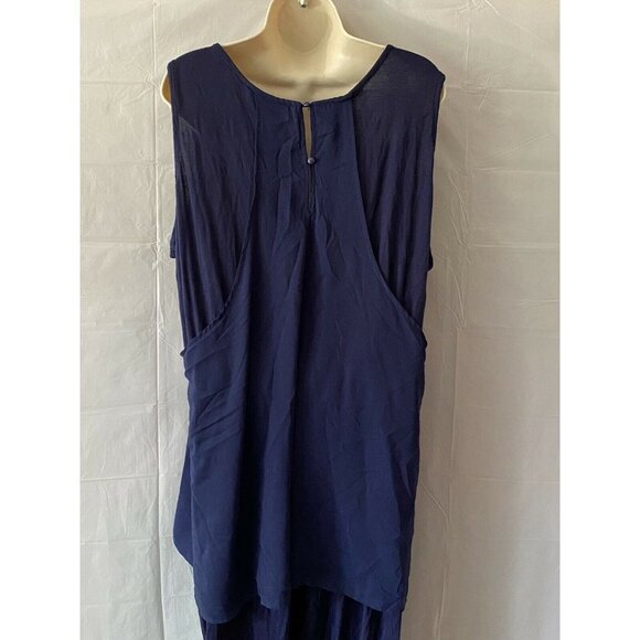 Chelsea Studio Jumpsuit 1pc Women’s Large‎ Romper Sleeveless Blue Long Pants - Picture 3 of 6